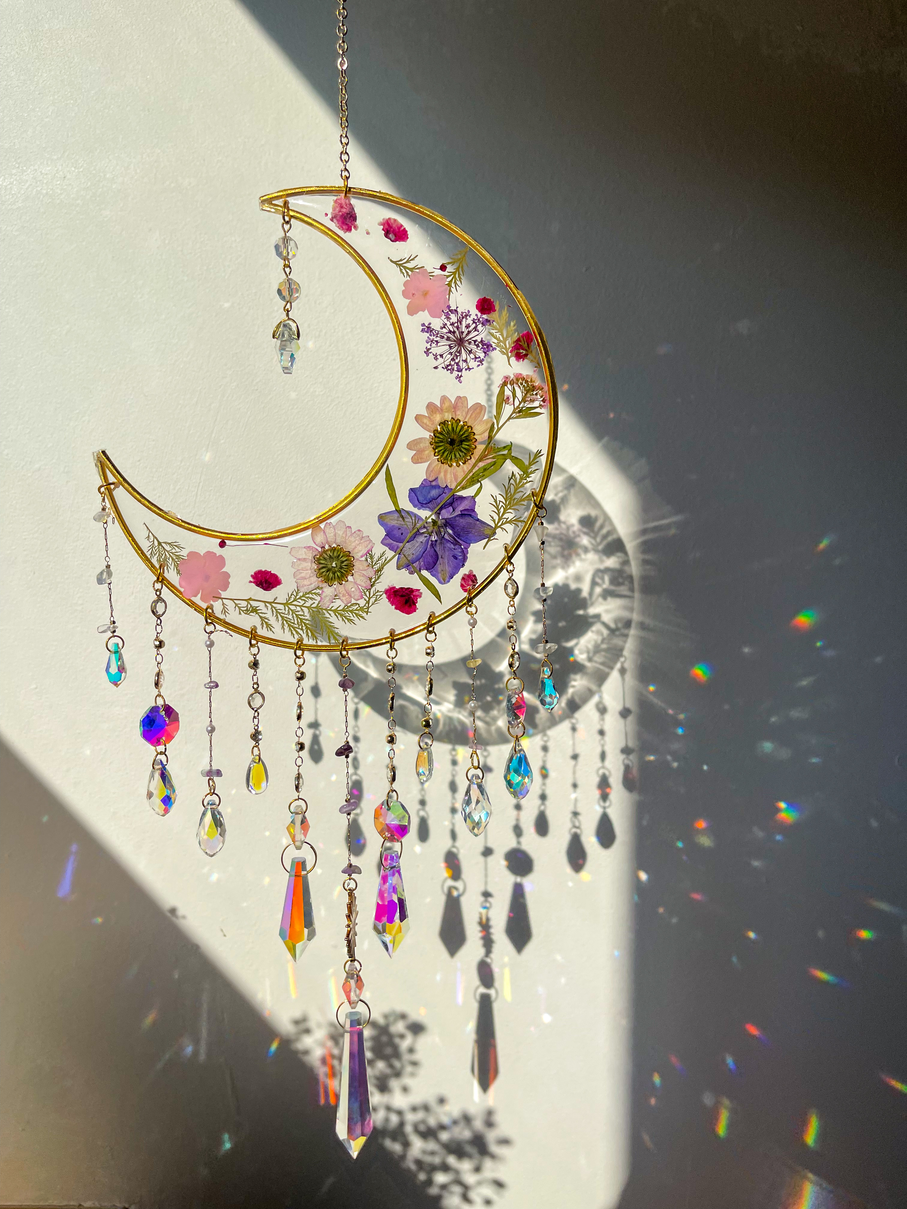 Suncatcher Moonchild Amethist & Bloemen