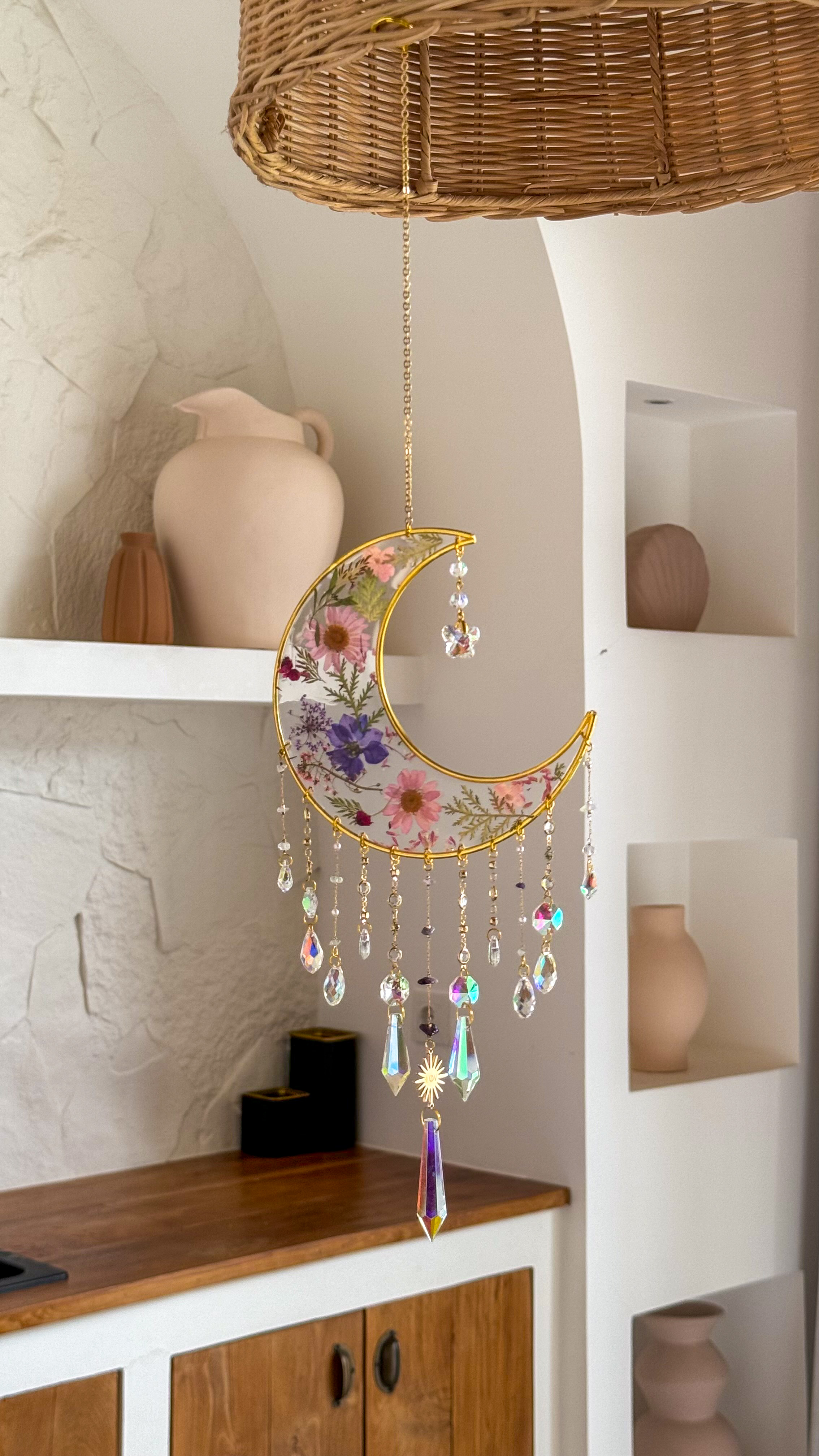 Suncatcher Moonchild Amethist & Bloemen