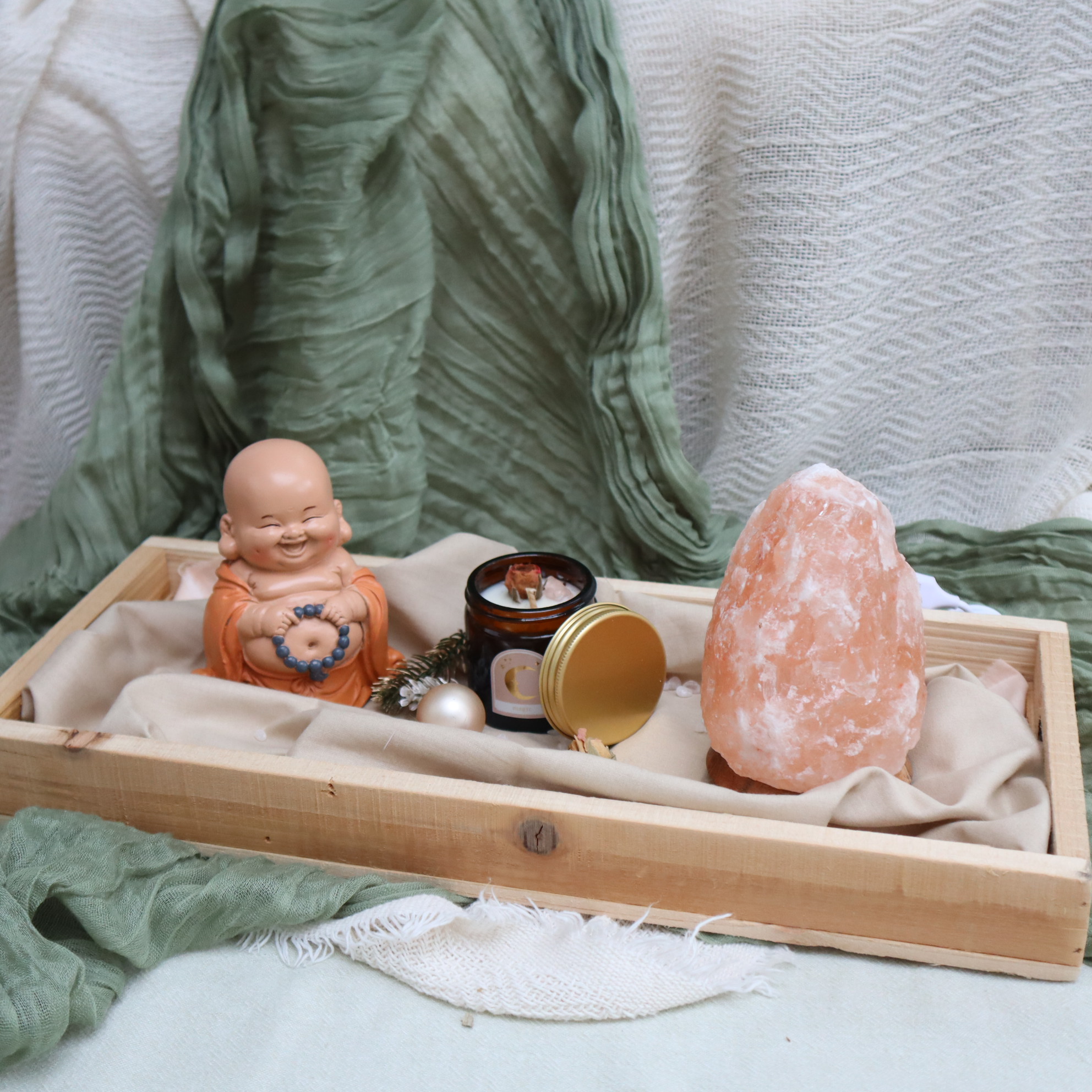 Giftset lachende Bouddha 