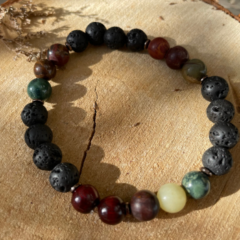 Armband Lavasteen & Jaspis