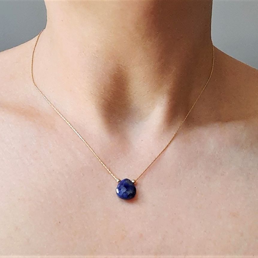 Lapis Lazuli druppel ketting