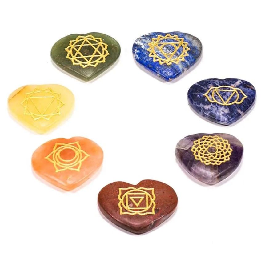  7 chakra symbolen hartvormige