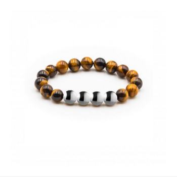 Tijgeroog en Hematiet armband 