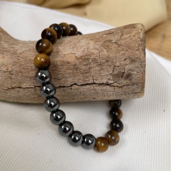 Tijgeroog en Hematiet armband 