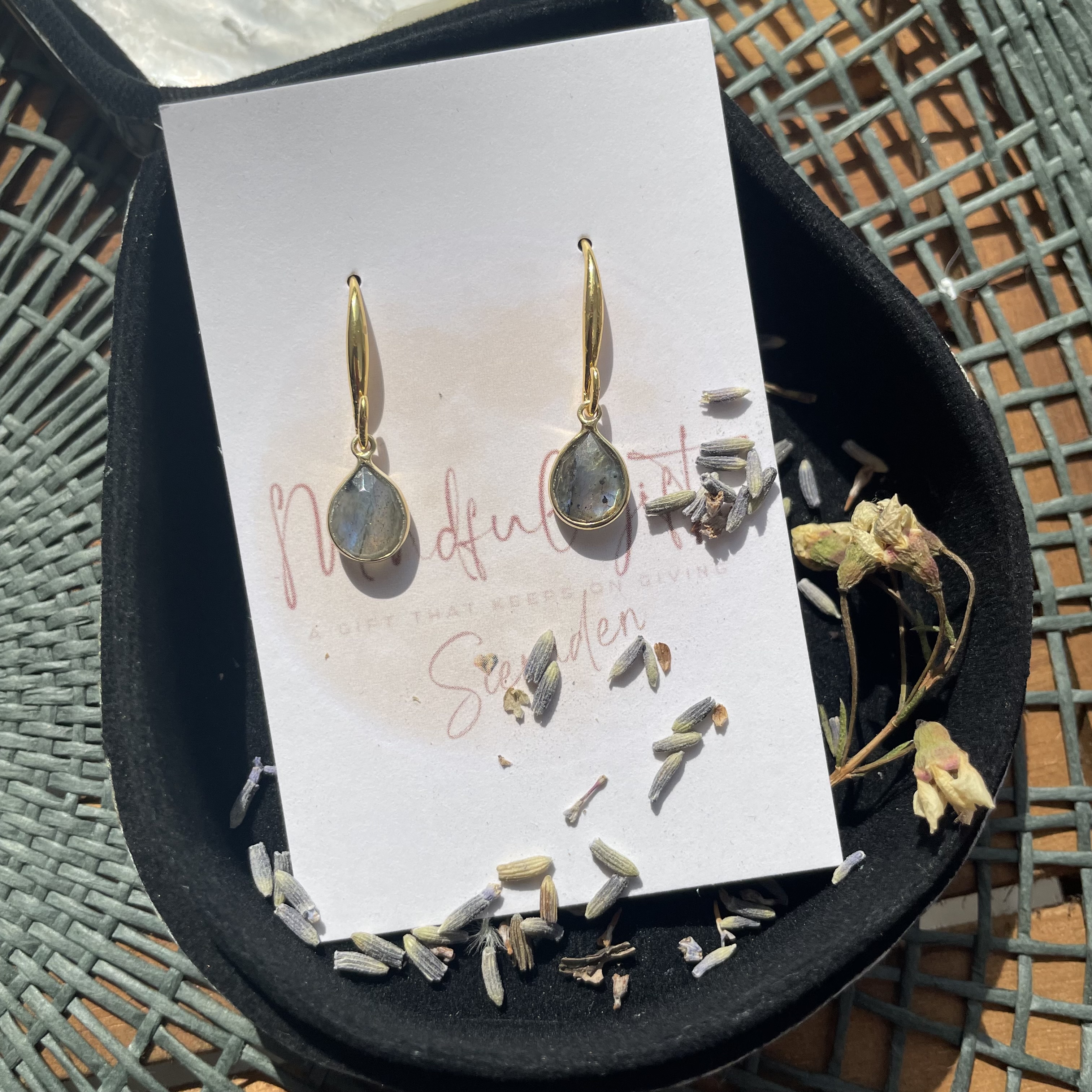 Set oorhangers Labradorite 