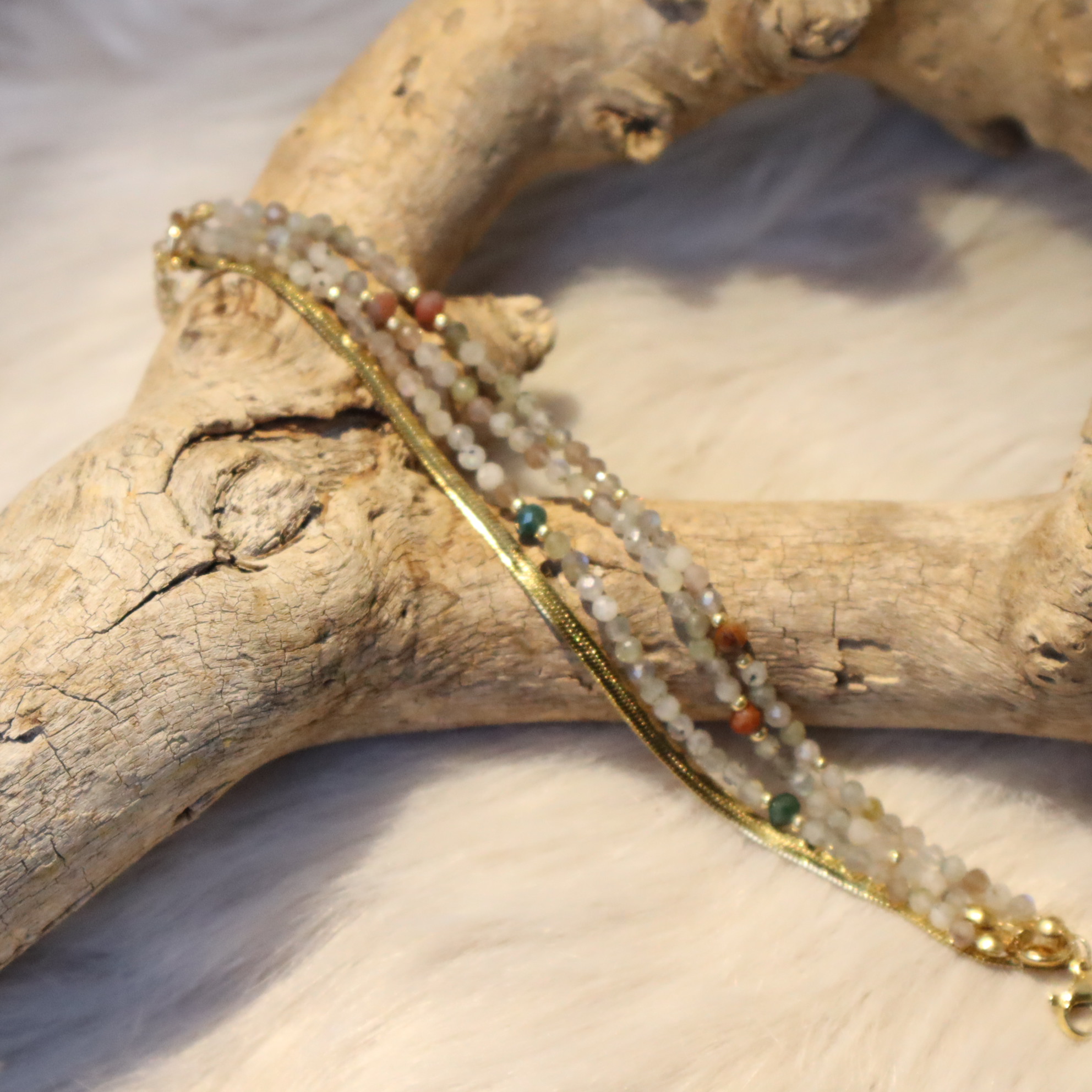 Armband Labradorite & Agaat