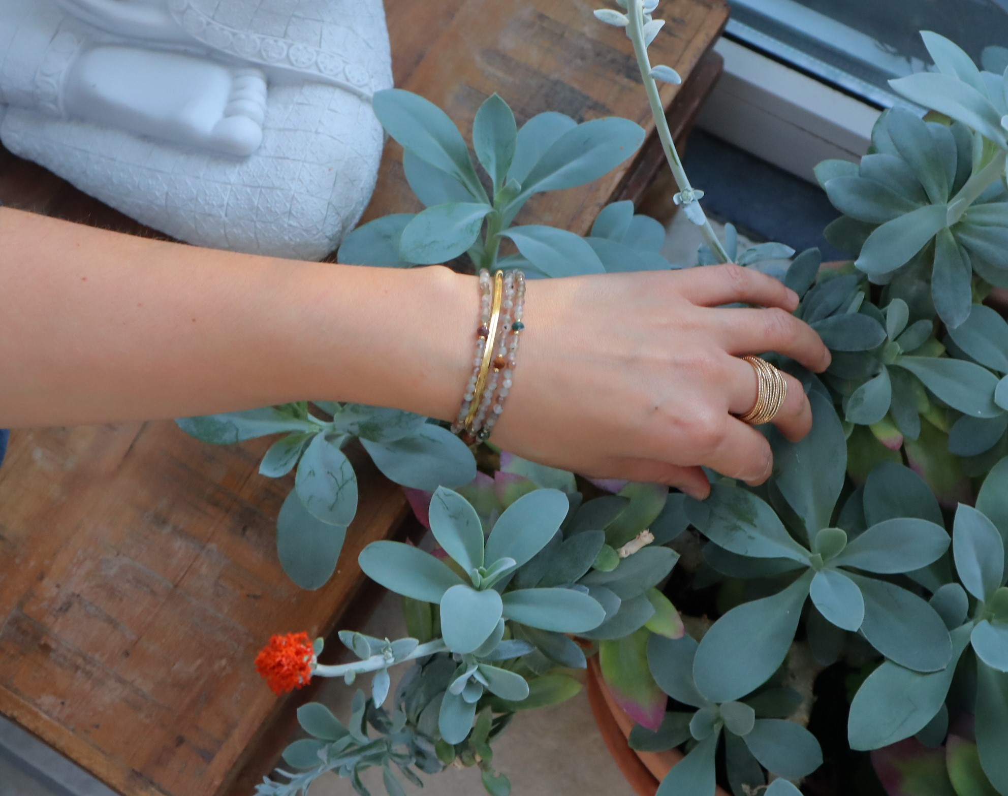 Armband Labradorite & Agaat